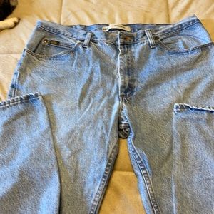 Men Lee jeans. Very light blue in color.